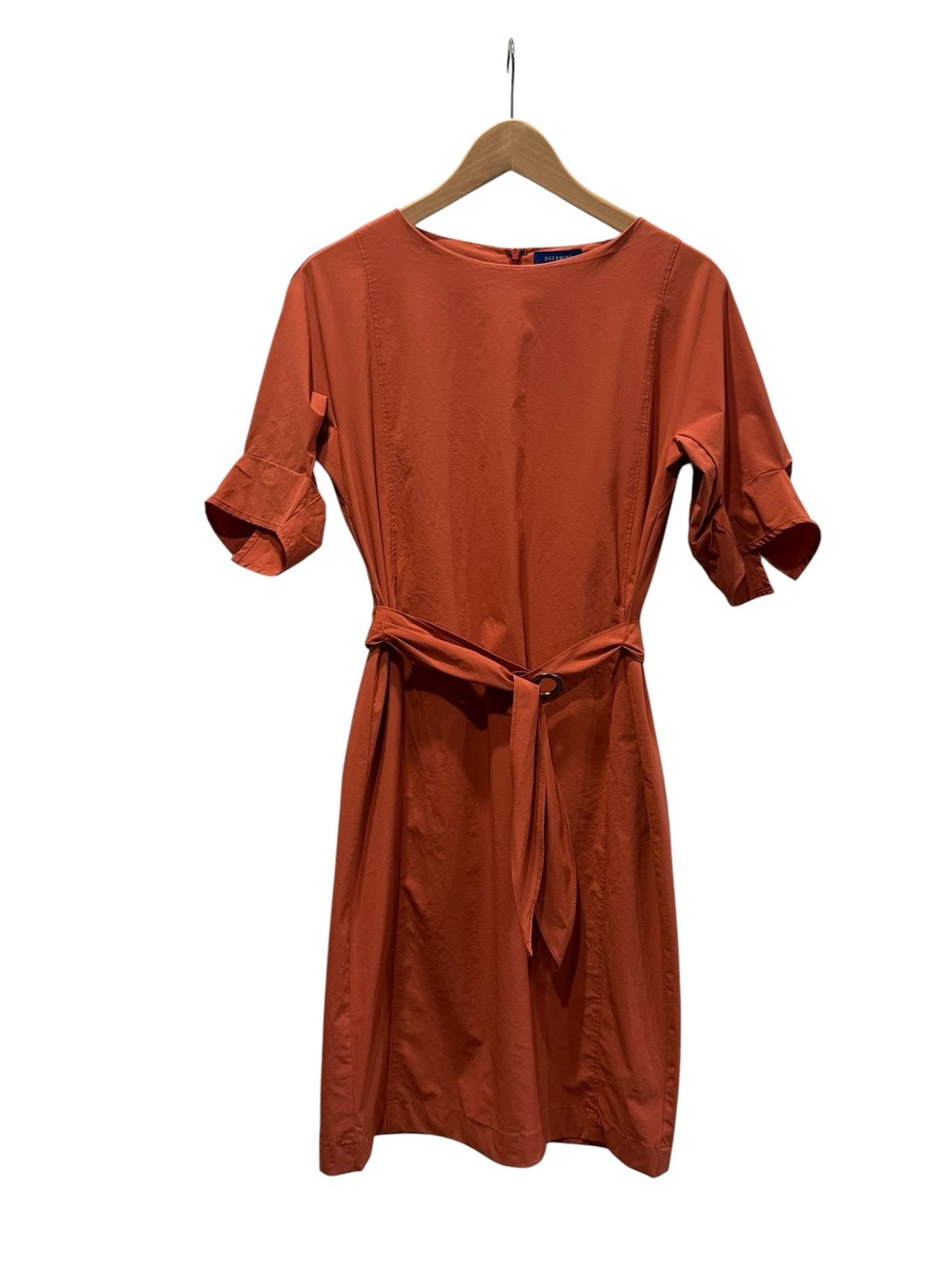 SheSmiss Terracotta Belted Sheath Dress | O-Ring Detail | Korean Fashion | Size